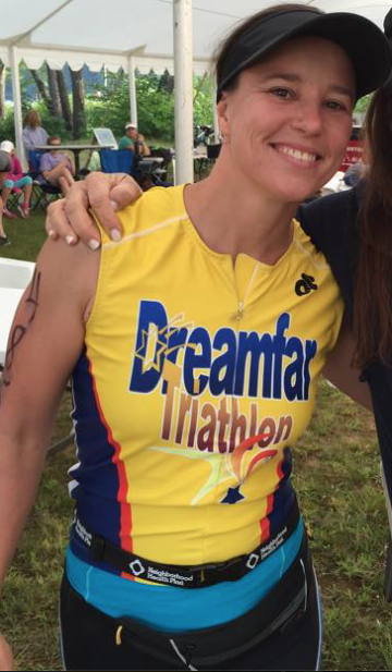 Jean Gillis with the Dreamfar Tri Team